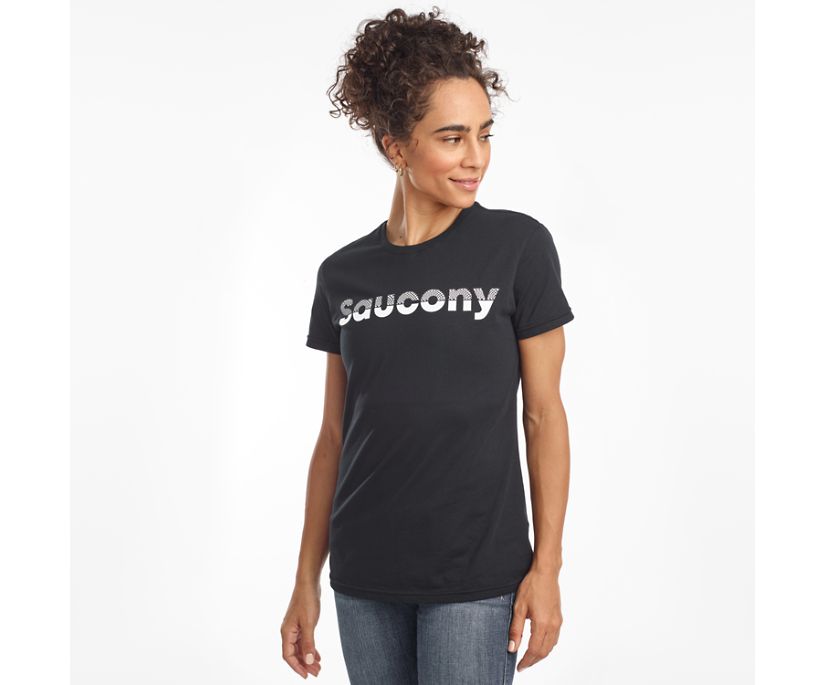 Női Saucony Rested Rövid Sleeve Ingek Fekete | HU 651WNB